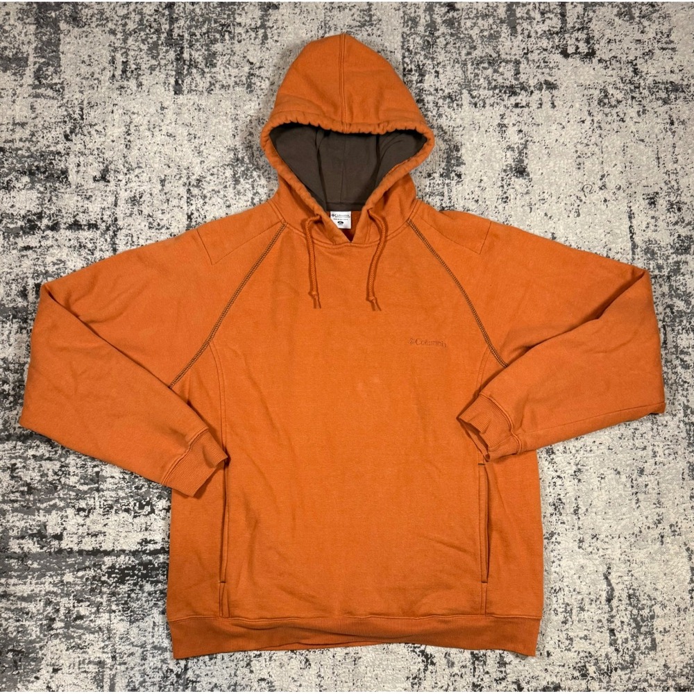 Columbia Mens XL Orange Pullover Hoodie Sweatshirt Sportswear